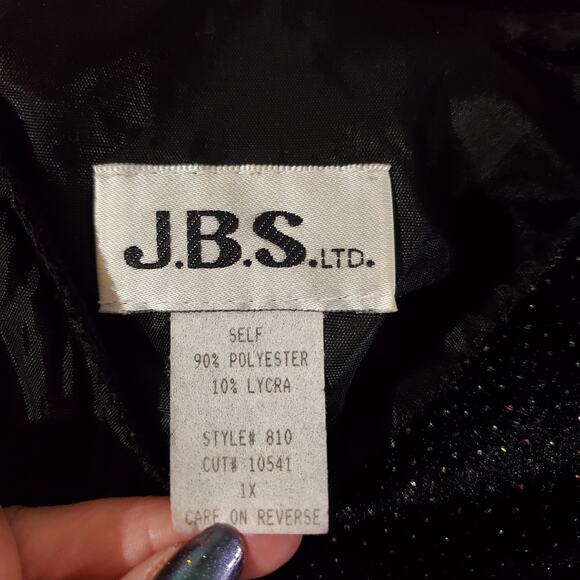 Vtg JBS LTD Velvet Sparkle Dot Button Tunic Top Womens Plus Size 1X Whimsygoth - Picture 7 of 10